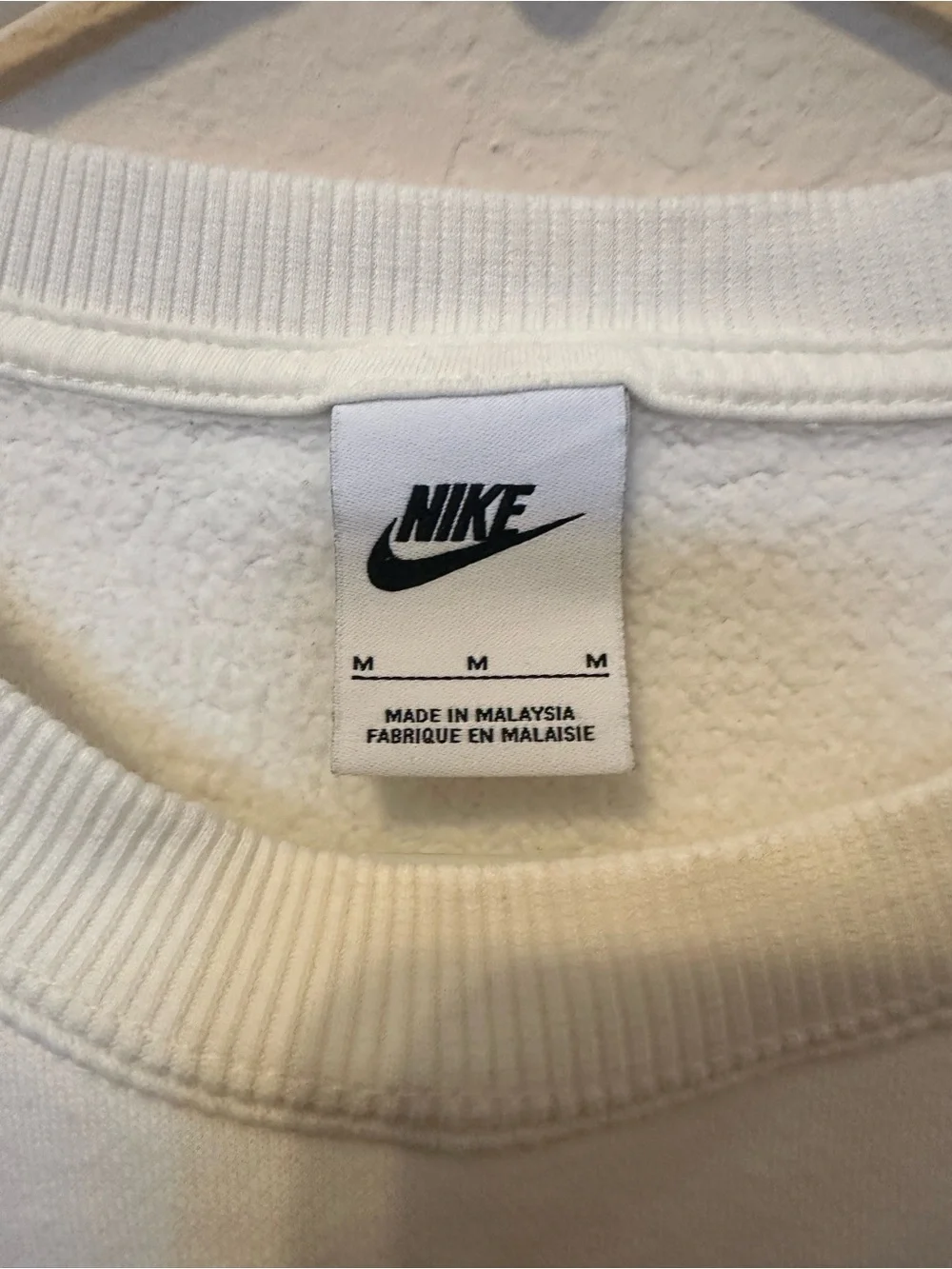 Nike Cream Crewneck Sweatshirt with Black Swoosh